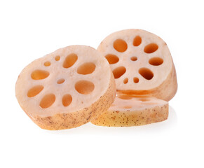 Lotus root isolated on white background