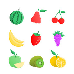 set of fruits and berries