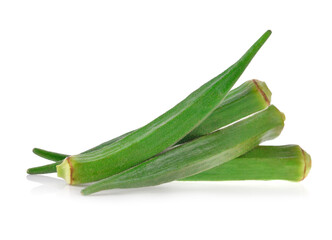 Okra isolate on white background.