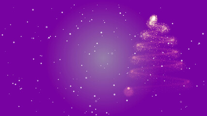 Christmas tree in snowflakes abstract background