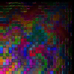 relief background of colored square tiles