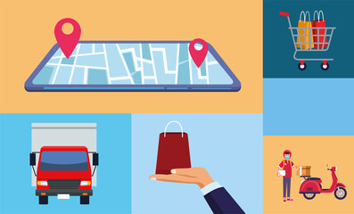 delivery service online with smartphone