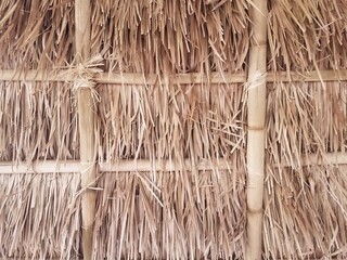bamboo and straw ceiling