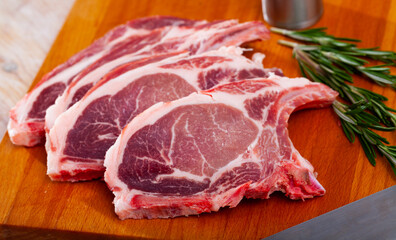 Raw pork chop