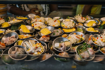 Most popular chinese dimsum on plate at south region of thailand