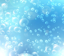   bubbles in the blue water