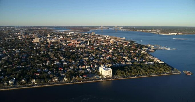 Battery Park Houses, Charleston, South Carolina, Aerial Drone
