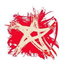 red grunge star