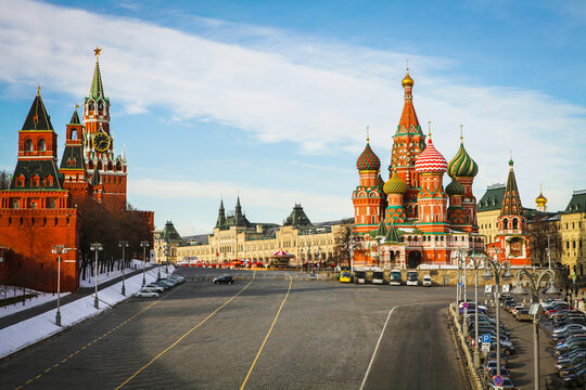 Moscow, Russa - February 16, 2017:  Red square is very  famous for tourist where is an important spot of Russia 