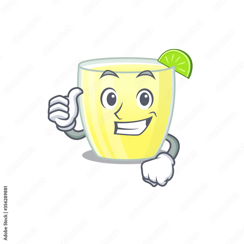 Poster Daiquiri cocktail cartoon character design showing OK finger