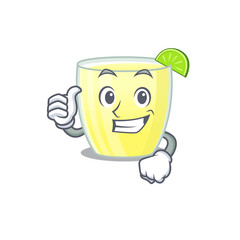 Daiquiri cocktail cartoon character design showing OK finger