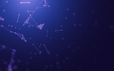 Abstract background. Molecules technology with polygonal shapes, connecting dots and lines....