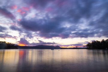 Sunset over the river