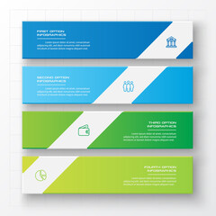 Business infographics template 4 steps rectangle,Vector illustration.