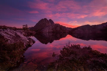 Peel and stick wall murals Cradle Mountain Beautiful autumn sunset over Cradle Mountain and Twisted Lakes.Central Highlands region of Tasmania.Cradle Mountain -Lake St Clair Nation Park. Australia.