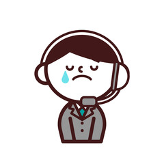 オペレーター　コールセンター　男性　お辞儀　謝罪