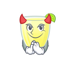 Daiquiri cocktail clothed as devil cartoon character design concept