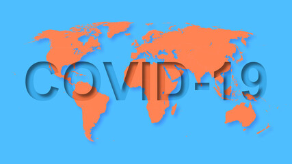 Illustration related to the impact of the virus worldwide, social, economic and health. The planet map. The world paused by a coronavirus. COVID-19.