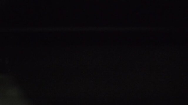 Flash light from window view of moving train in tunnel with motion blur . Video for mass transportation, travel and city life concept.