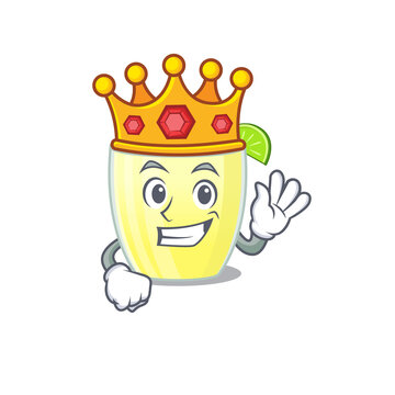 A Wise King of daiquiri cocktail mascot design style with gold crown