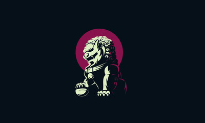 Chinese Lion logo illustration