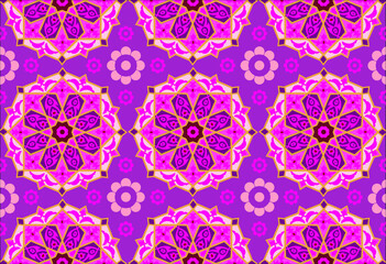 Ancient Islamic art on the wall. Vector