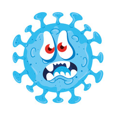 Covid 19 virus cartoon design of 2019 ncov cov coronavirus infection and corona theme Vector illustration