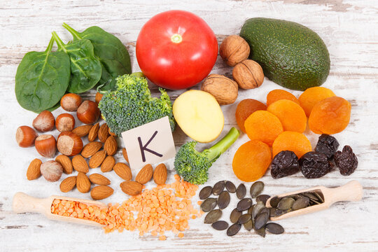 Fruits and vegetables containing vitamin K, potassium, natural minerals and dietary fiber