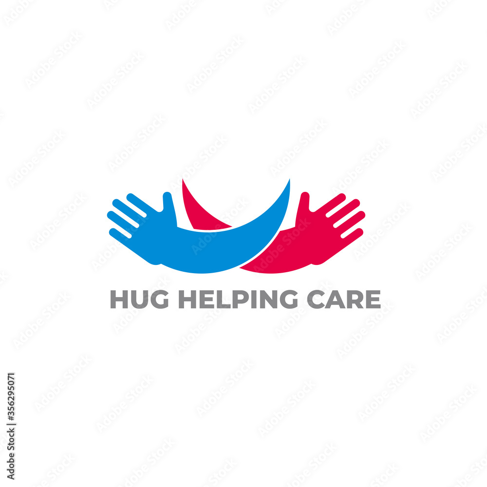 Wall mural hug hand care motion design symbol vector