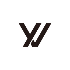 letter yv simple linked geometric design symbol logo vector