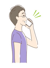 スマホで通話する男性の横顔