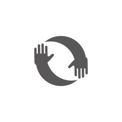 helping hand care symbol motion design vector