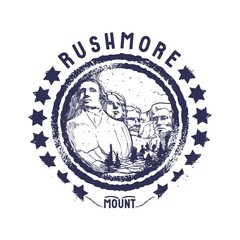 grunge rubber stamp of rushmore mount