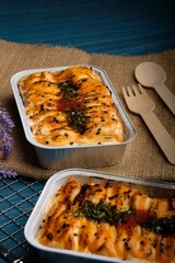 Baked salmon mentai rice