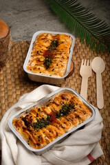 Baked salmon mentai rice