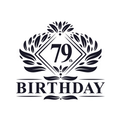 79 years Birthday Logo, Luxury 79th Birthday Celebration.