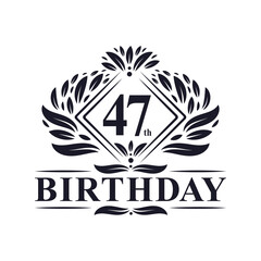 47 years Birthday Logo, Luxury 47th Birthday Celebration.