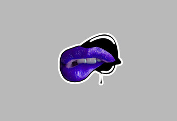 Trend Stickers, Decals - Female lips in pop art style