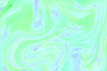 Fototapeta premium Blue green liquid color illustration. Pastel multicolored digital texture. Smudged paint cover template.