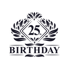 25 years Birthday Logo, Luxury 25th Birthday Celebration.
