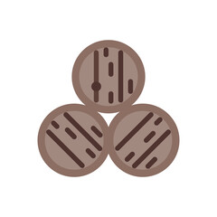 wooden barrel flat icon