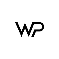  initials WP connected logo icon vector