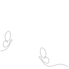 Butterfly fly line drawing, vector illustration	