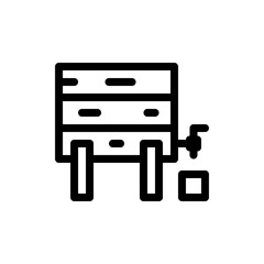 wooden barrel line icon