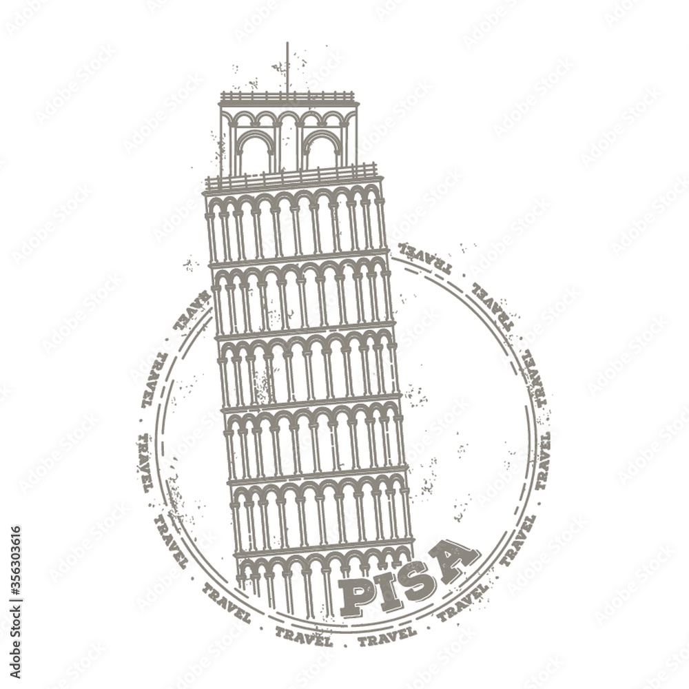 Sticker leaning tower of pisa