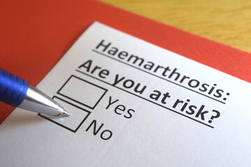 One person is answering question about haemarthrosis.