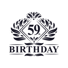 59 years Birthday Logo, Luxury 59th Birthday Celebration.