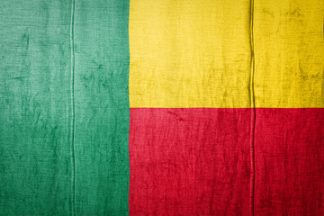 Flag  banner on  fabric texture background.
