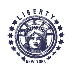 grunge rubber stamp of new york