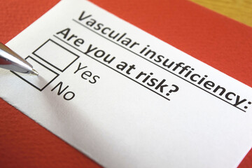 Obraz premium One person is answering question about vascular insufficiency.